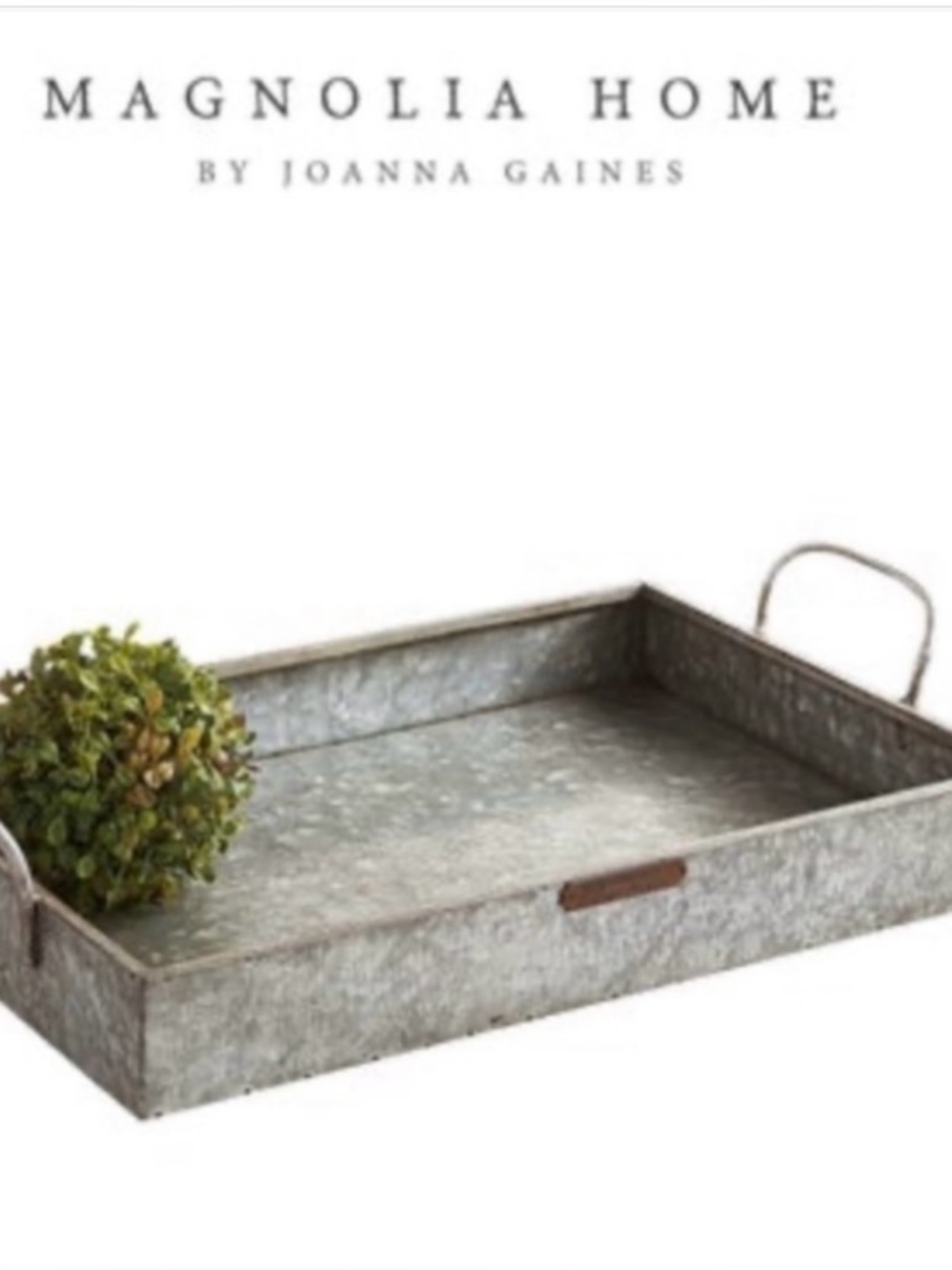Magnolia Home Gardener's Flower Tray w/ Handle Galvanized Metal Rustic Farmhouse